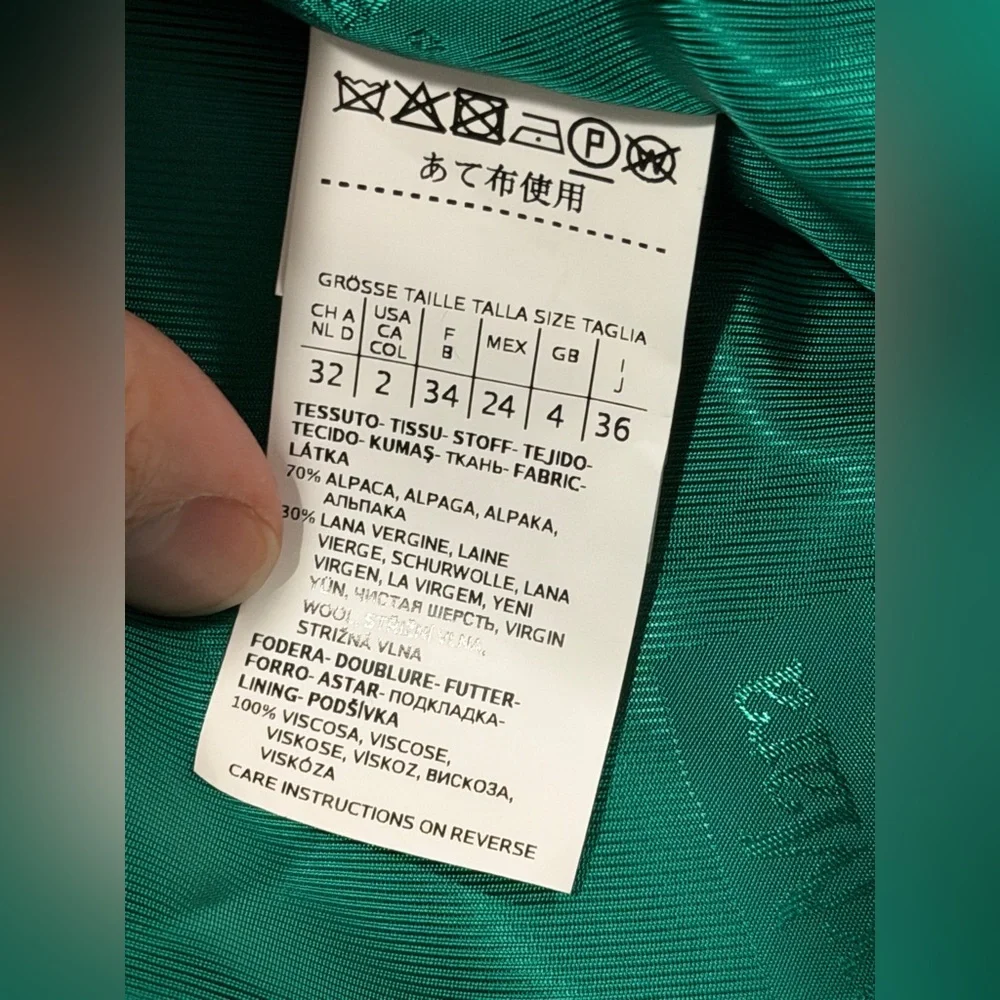 MaxMara Women's Vibrant Green Sydney Alpaca and Wool blend Coat. - Picture 10 of 14